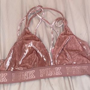 Pink velvet Bralette